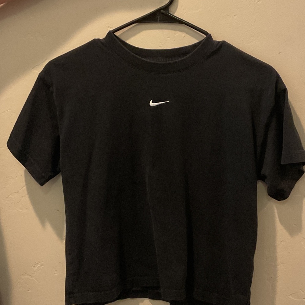 Nike Black Tee with White Swoosh Logo